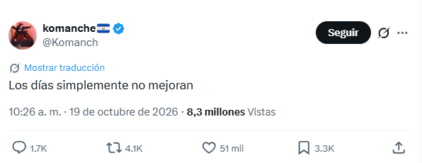 Último video de El Komanche