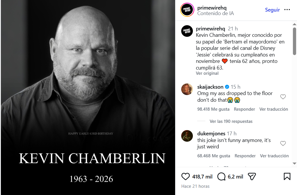 Kevin Chamberlin murió