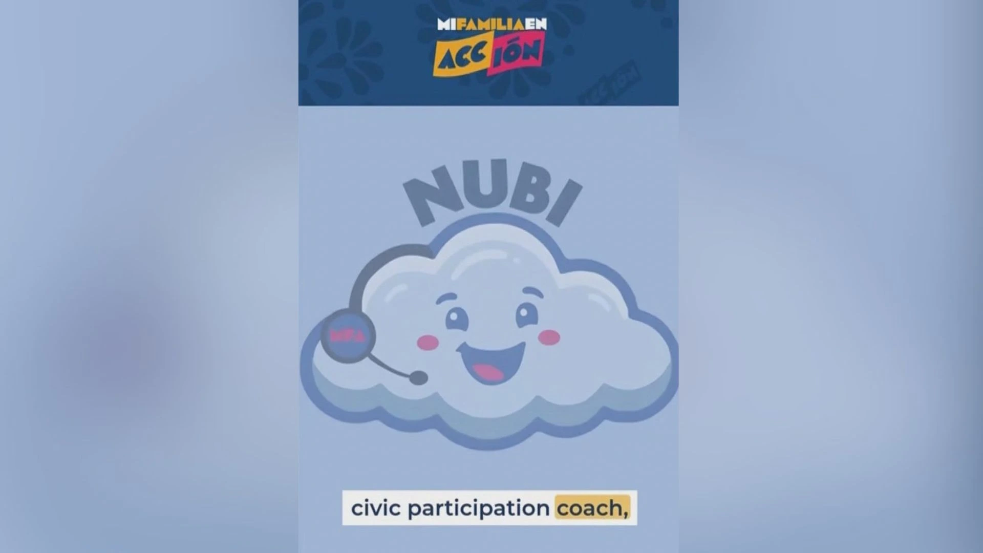 Nubi es un asistente de inteligencia artificial desarrollado para ofrecer orientación cívica en español e inglés. Foto: cortesía de Telemundo