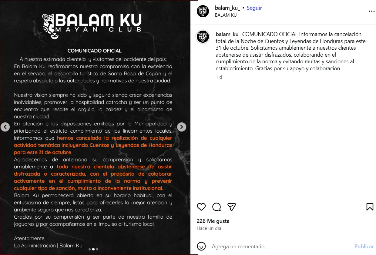 Alcaldía prohíbe realizar 'noche de cuentos y leyendas' en disco de Copán