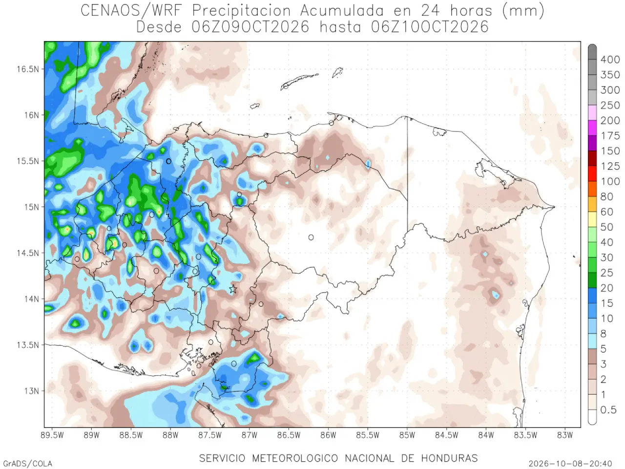 Mapa de lluvias