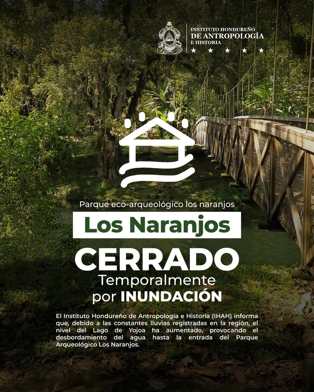 Anuncio de cierre temporal del parque Los Naranjos