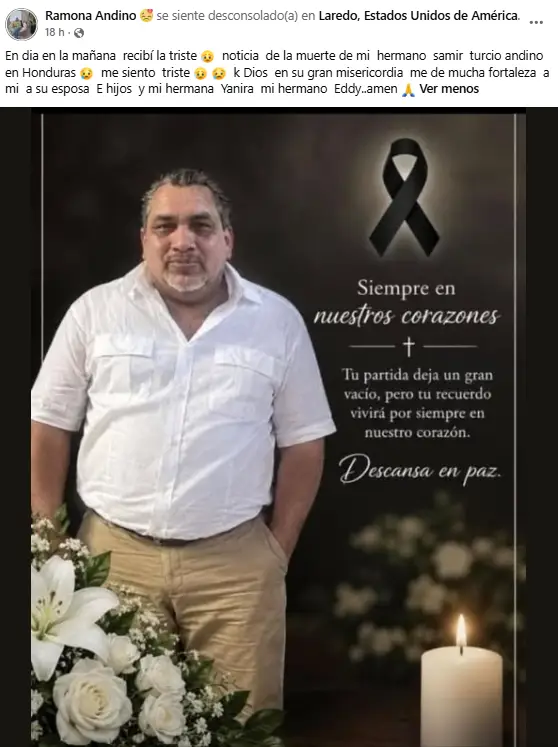 mensaje de la hermana de Héctor Samir, panadero que murió atropellado en San Pedro Sula
