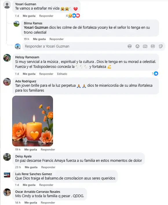 Mensajes para Adonis Amaya, joven que murió en Tela, Atlántida
