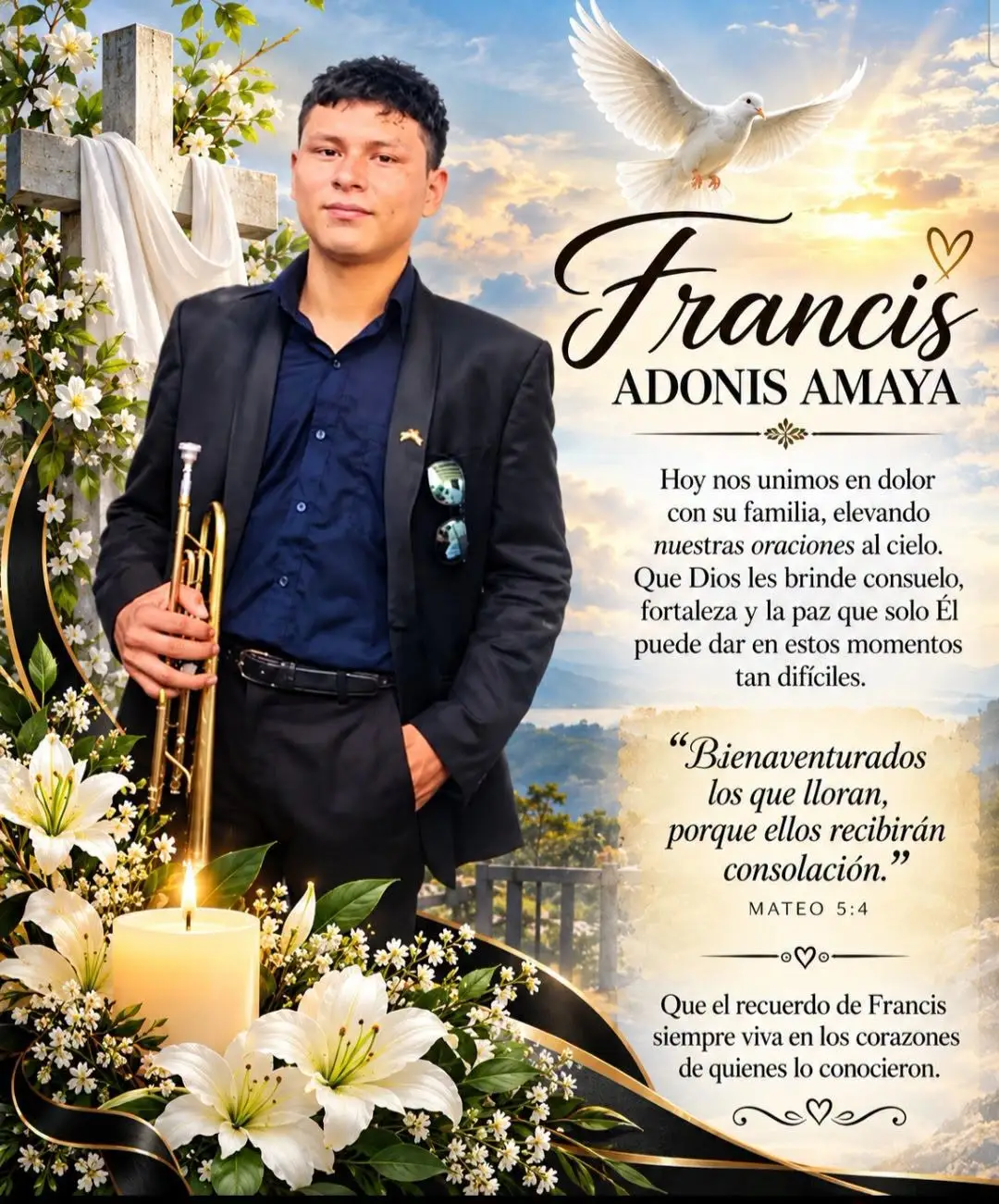 Mensajes para Adonis Amaya, joven que murió en Tela, Atlántida