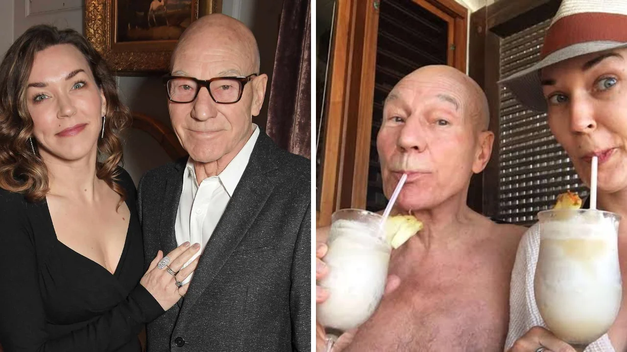 Collage de fotos de Sunny Ozell, la esposa de Patrick Stewart