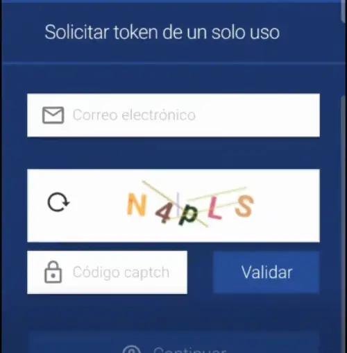 Campo para solicitar token para el prechequeo migratorio