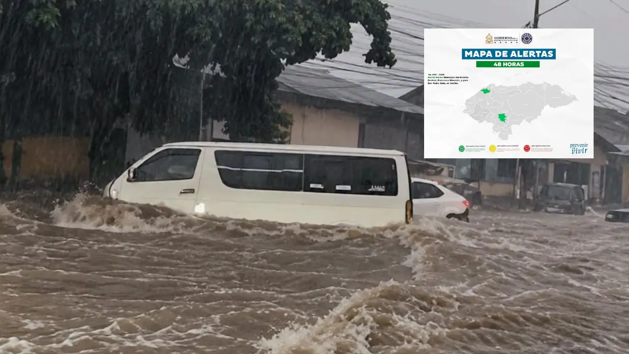 Copeco declara alerta verde para Tegucigalpa y San Pedro Sula por lluvias Imagen de Copeco declara alerta verde para Tegucigalpa y San Pedro Sula por lluvias