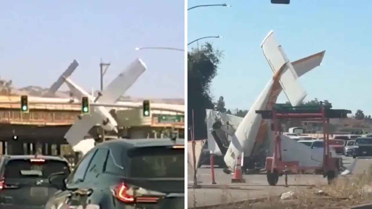 VIDEO: Avioneta se estrelló en plena calle en California Imagen de VIDEO: Avioneta se estrelló en plena calle en California