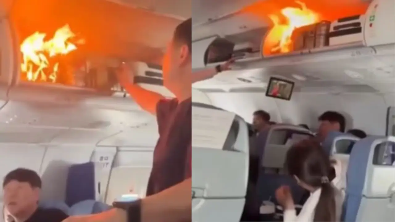 Imagen de Susto en el pleno vuelo: batería se incendia en un avión con 180 pasajeros