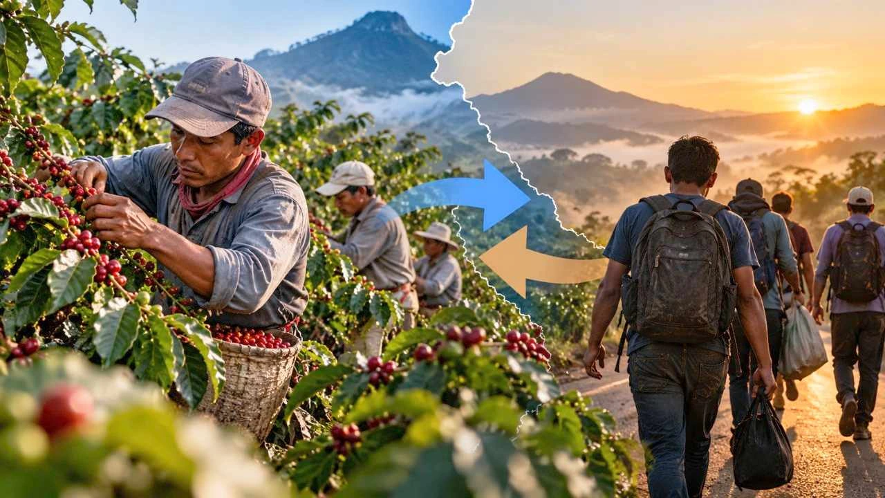 Se van hondureños, llegan nicaragüenses: la paradoja laboral del café Imagen de Se van hondureños, llegan nicaragüenses: la paradoja laboral del café