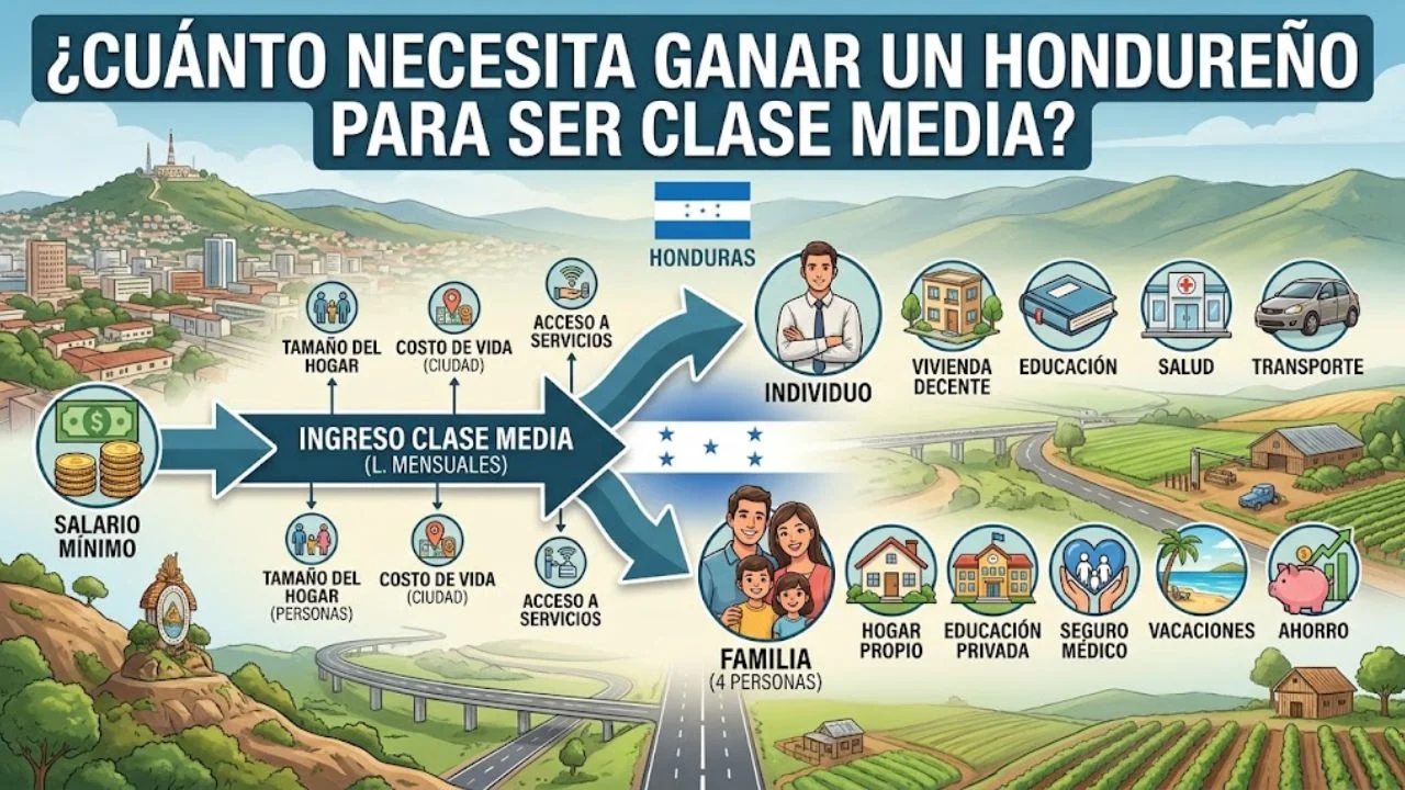¿Cuánto debe ganar un hondureño para ser de clase media? Tabla de ingresos Imagen de ¿Cuánto debe ganar un hondureño para ser de clase media? Tabla de ingresos