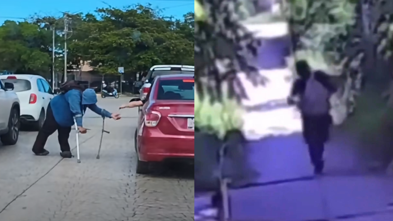 Exponen a falso mendigo dejando sus muletas para contar el dinero obtenido Imagen de Exponen a falso mendigo dejando sus muletas para contar el dinero obtenido