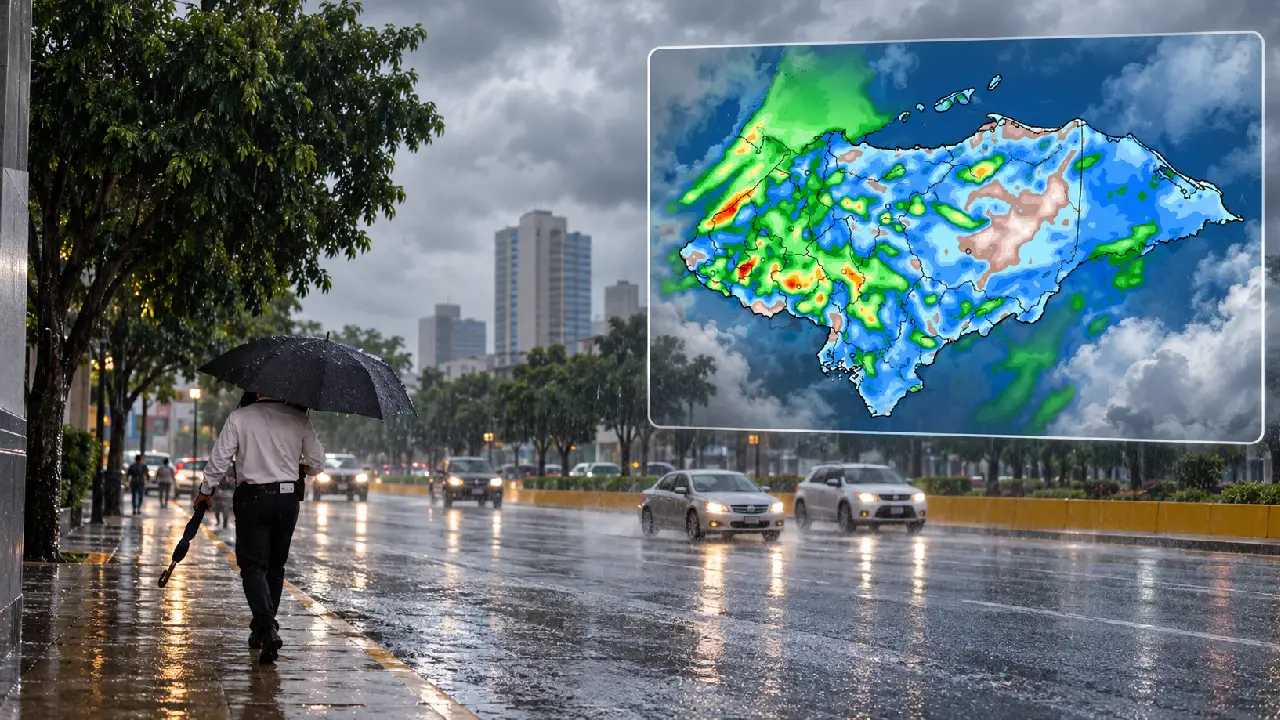 Vaguada provoca copiosas lluvias este lunes en gran parte de Honduras Imagen de Vaguada provoca copiosas lluvias este lunes en gran parte de Honduras