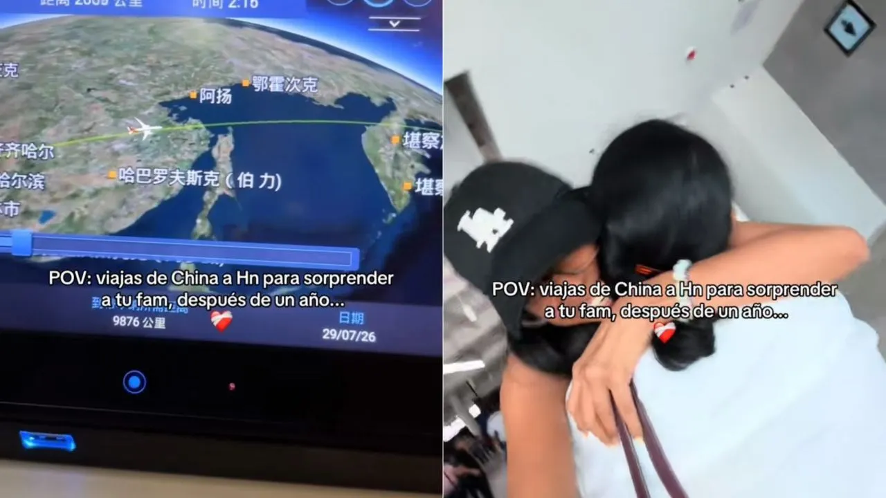 Hondureña regresa desde China y sorprende a su familia tras un año sin verla Imagen de Hondureña regresa desde China y sorprende a su familia tras un año sin verla