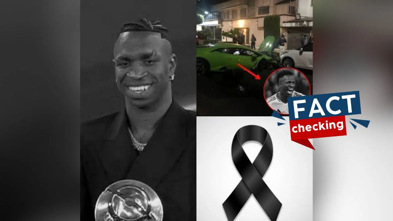 Publicación sobre la falsa muerte de Vinicius Junior.