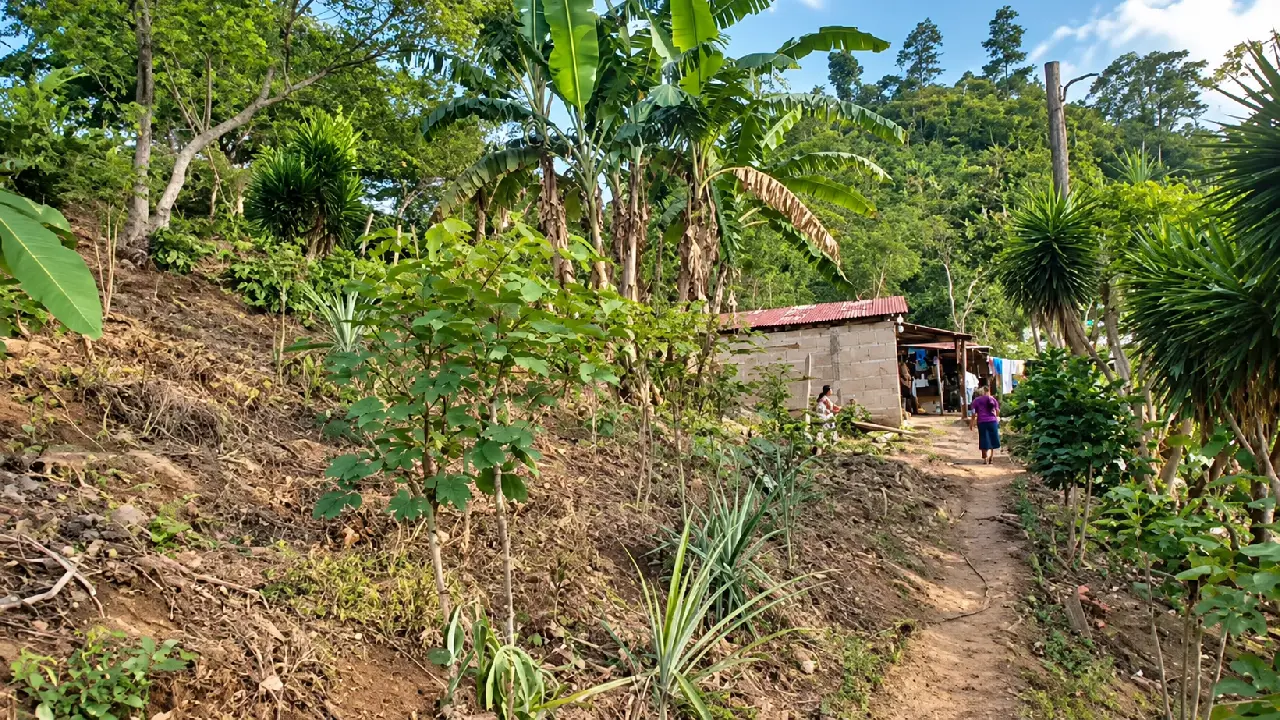 Vivienda donde vivía una familia atacada en Ocotepeque